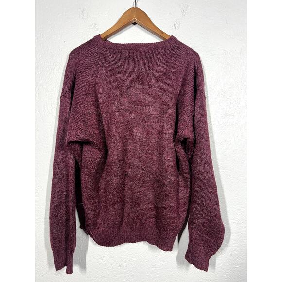 Vintage Angelo LeTrico Dad Sweater Embroidered Fishing Dog Red - 44/46 - Picture 3 of 5